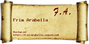 Frim Arabella névjegykártya